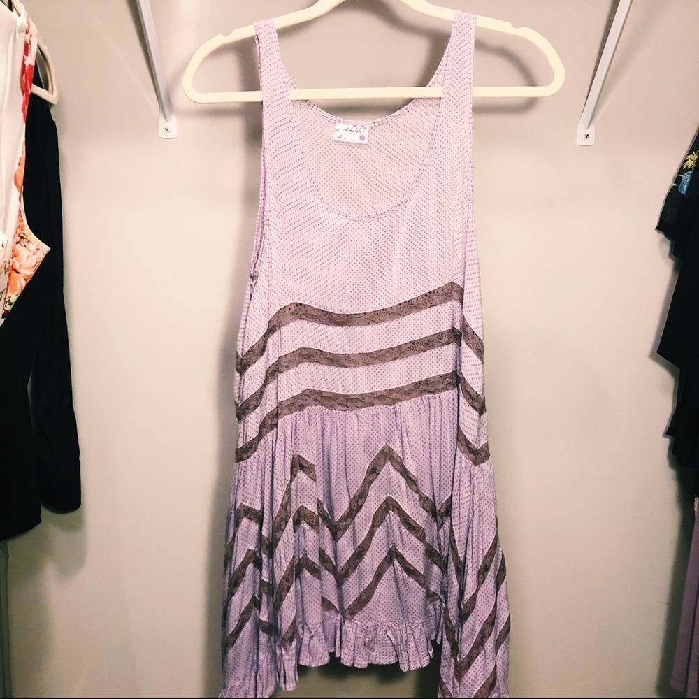 Free People Voile and Lace Trapeze Slip Dress